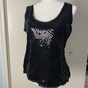 WHBM Sequins Sleeveless Top size L NWT